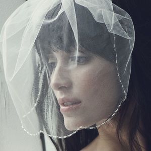 Beaded Scallop-Edged Birdcage Veil